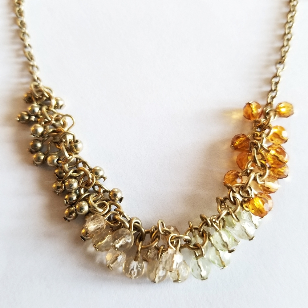 Coldwater Creek necklace gold tone beaded boho style bohemian